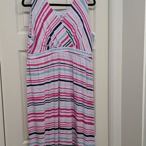 Kim Rogers Pink and Blue Maxi Dress size XL